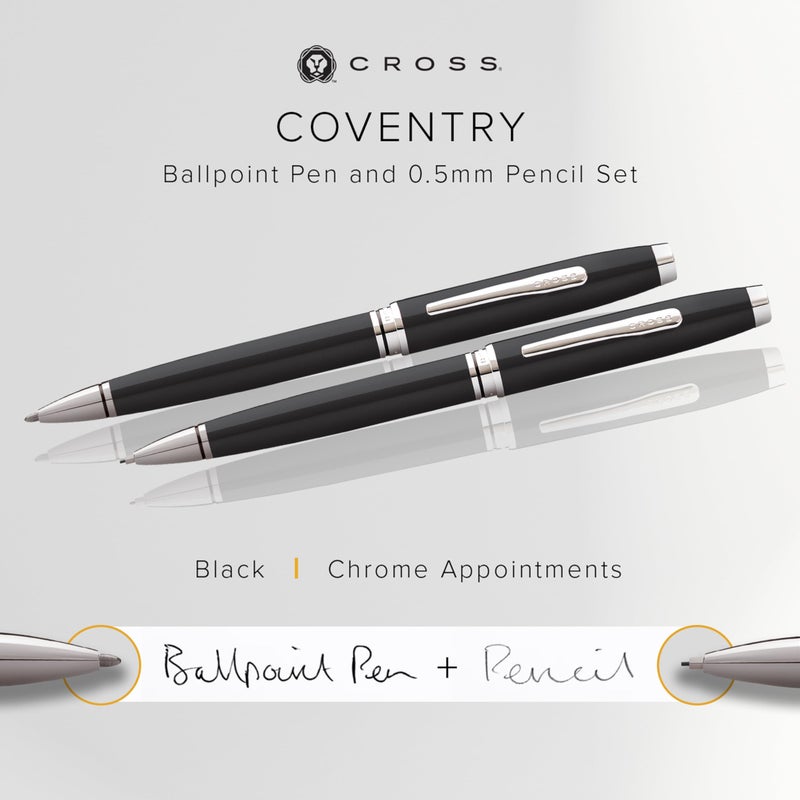 Cross Coventry Black Lacquer Pen and Pencil Gift Set - Image 2